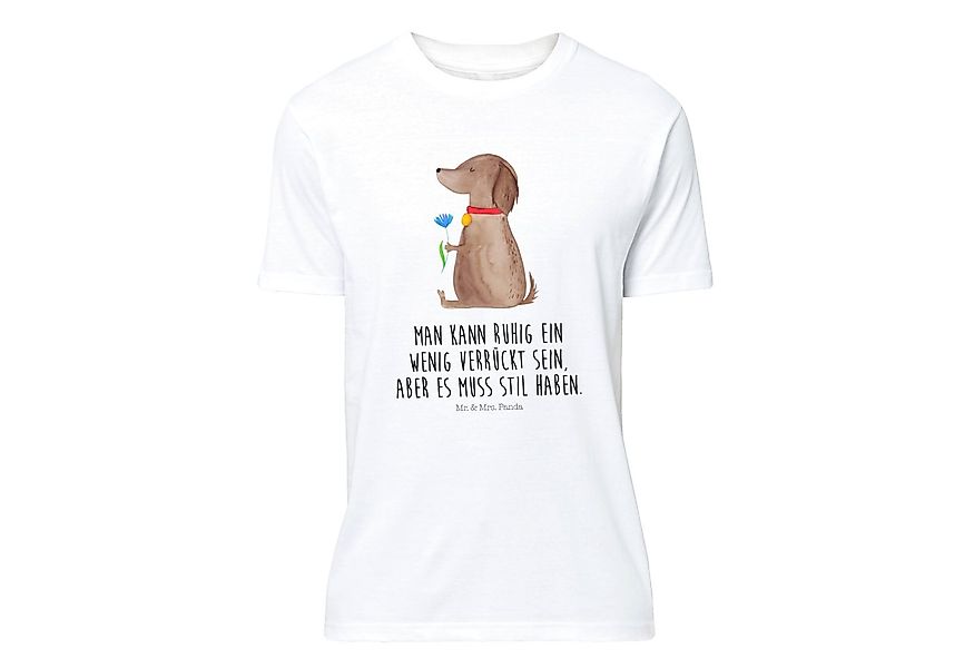 Mr. & Mrs. Panda T-Shirt Hund Blume - Weiß - Geschenk, Hundebesitzer, Hunde günstig online kaufen