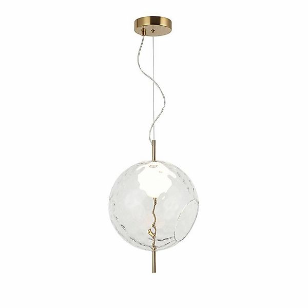 LED-Pendellampe Dalia, klar/goldfarben, Ø 30 cm, Glas günstig online kaufen