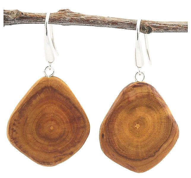 NaturSchatulle Paar Ohrhänger Pflaume Tropfen (Holzschmuck, Holz Ohrhänger) günstig online kaufen