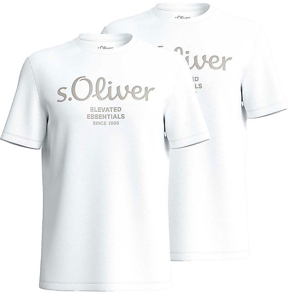 s.Oliver T-Shirt mit Metallic-Logo-Aufdruck im 2er günstig online kaufen
