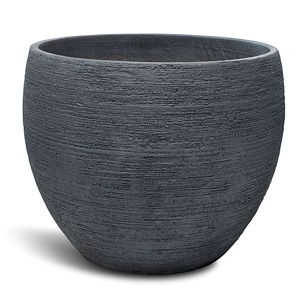 Pottery runder Blumentopf wellenartige Struktur Ø 50 cm, Höhe 44 cm anthraz günstig online kaufen