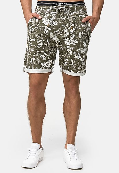 Indicode Chinoshorts Brayan mit Allover-Print, Leinenmix günstig online kaufen