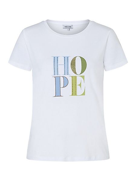 MORE&MORE Kurzarmshirt weiß,1/2 Arm, Glanzsteinchenschrift günstig online kaufen