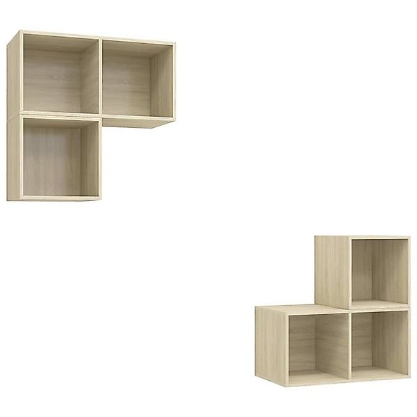 furnicato TV-Schrank 4-tlg. TV-Schrank-Set Sonoma-Eiche Holzwerkstoff (1-St günstig online kaufen