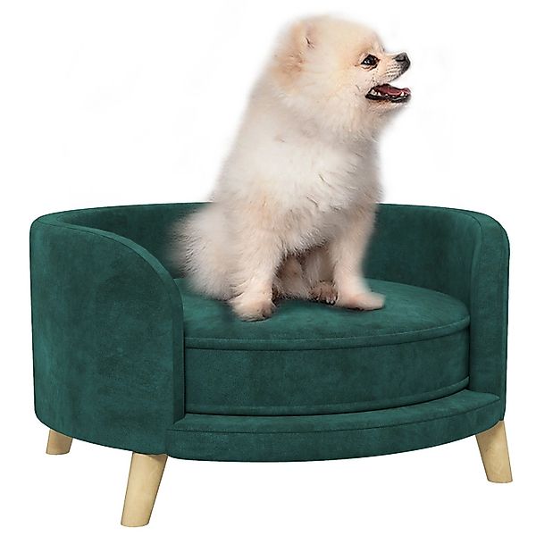 PawHut Hundesofa mit Samtoptik Kissen Holzbeine günstig online kaufen