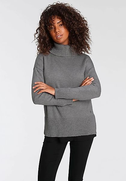 Tamaris Rollkragenpullover mit Rippdetails günstig online kaufen