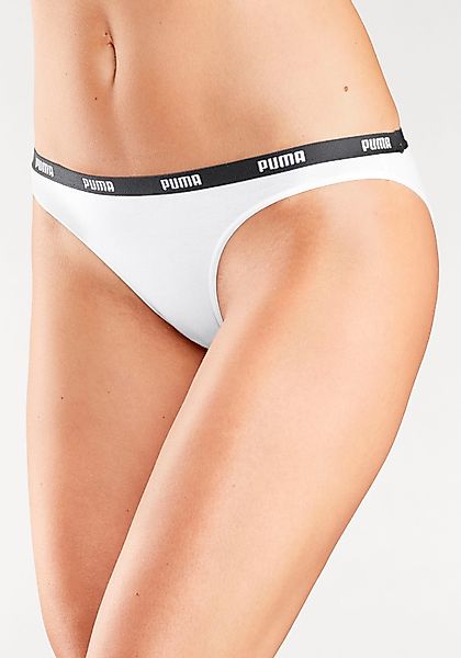 PUMA Bikinislip "Iconic", (Packung, 2er-Pack), mit schmalem Logo-Webbündche günstig online kaufen