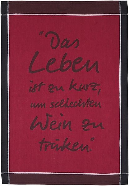 ROSS Geschirrtuch »Das Leben ist zu kurz um schlechten Wein zu trinken«, (S günstig online kaufen