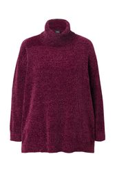 Ulla Popken Longpullover Chenille-Pullover Oversized Stehkragen günstig online kaufen