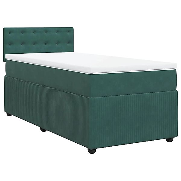 vidaXL Boxspringbett mit Matratze Dunkelgrün 100x200 cm Samt 3287677 günstig online kaufen