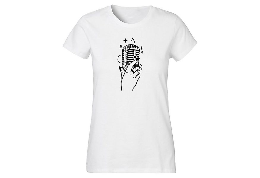 Banco T-Shirt Damen Musik Mikrophon Unifarben Sommershirt Größen XS - 6XL günstig online kaufen