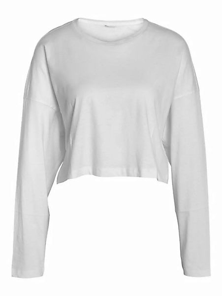 Noisy may T-Shirt Langarm Crop Shirt Basic Oberteil NMFRIDA 5436 in Weiß günstig online kaufen