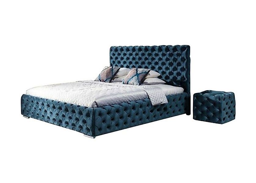 JVmoebel Bett Schlafzimmer Set Möbel Betten Chesterfield Grün Grün, Made in günstig online kaufen