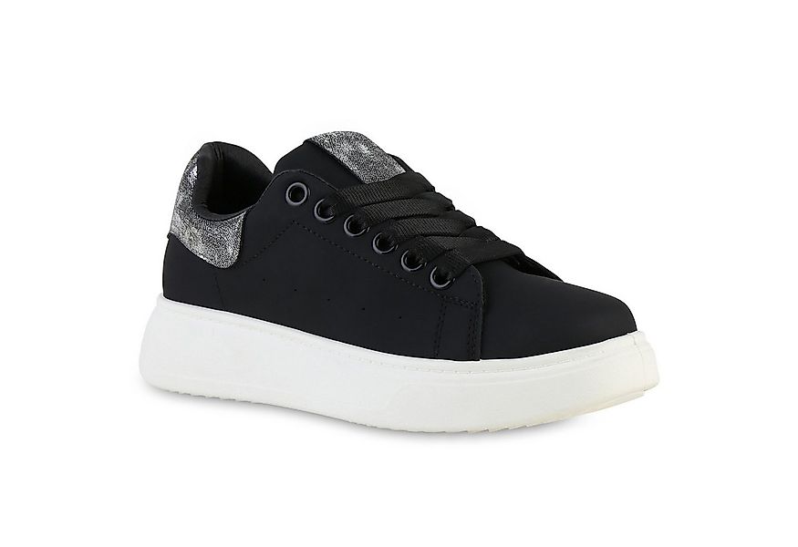 VAN HILL 841513 Plateausneaker Damen Plateau Sneaker Metallic Schnürer Frei günstig online kaufen