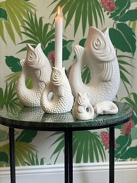 Giftcompany Kerzenhalter Monsieur Carafon Kerzenhalter Fisch S weiss 16,2cm günstig online kaufen