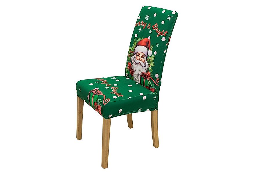 Qelus Stuhlhusse Stuhlhusse Stretch Stuhlhussen Weihnachtsmann Druck 2er/4e günstig online kaufen