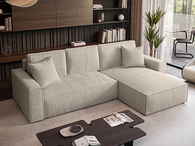 Beautysofa Ecksofa mit Schlaffunktion und Bettkasten PARYS L, Polstersofa a günstig online kaufen
