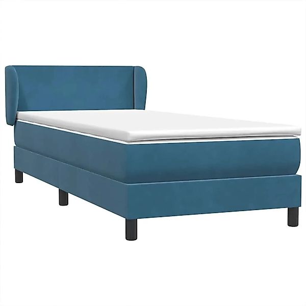 vidaXL Boxspringbett mit Matratze Dunkelblau 90x210 cm Samt 3317347 günstig online kaufen