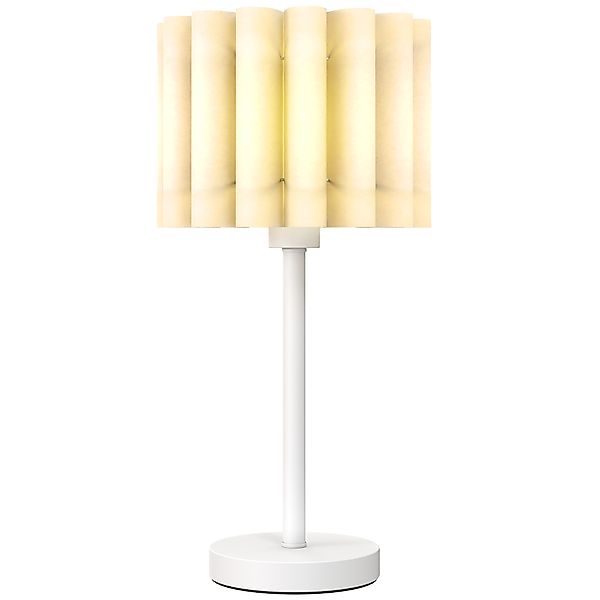 HOMCOM Tischlampe, Tischleuchte mit Wellen-Lampenschirm, E27-Fassung, Knopf günstig online kaufen