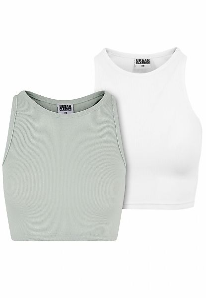URBAN CLASSICS Tanktop "Urban Classics Damen Ladies Cropped Rib Top 2-Pack" günstig online kaufen