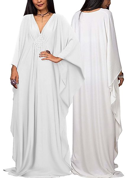 RWEUOQ Strandkleid Kaftan-Kleid Kimono Strandtunika schlicht günstig online kaufen