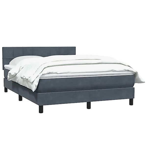 vidaXL Boxspringbett mit Matratze Dunkelgrau 140x220 cm Samt 3316258 günstig online kaufen