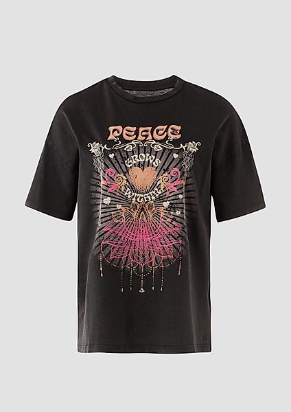 QS Kurzarmshirt Baumwoll-T-Shirt im Loose Fit günstig online kaufen