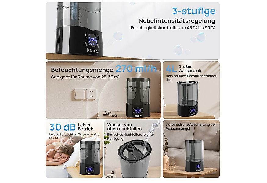 KNKA PRO Luftbefeuchter Top Fill Luftbefeuchter, Aroma Diffuser Raumbefeuch günstig online kaufen