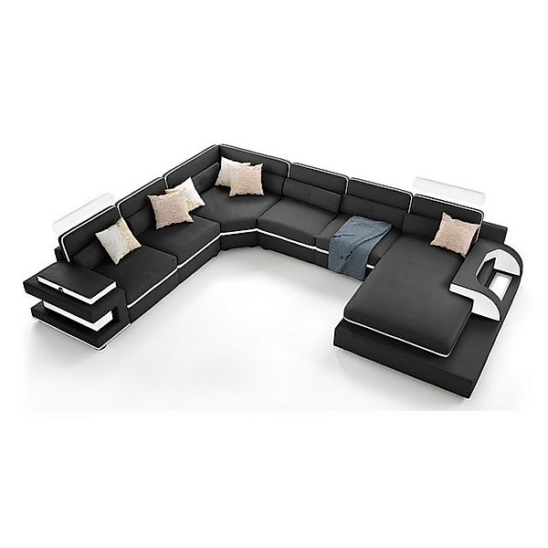 JVmoebel Ecksofa Ledersofa + USB Sofa Couch Polster Ecksofa Wohnlandschaft günstig online kaufen