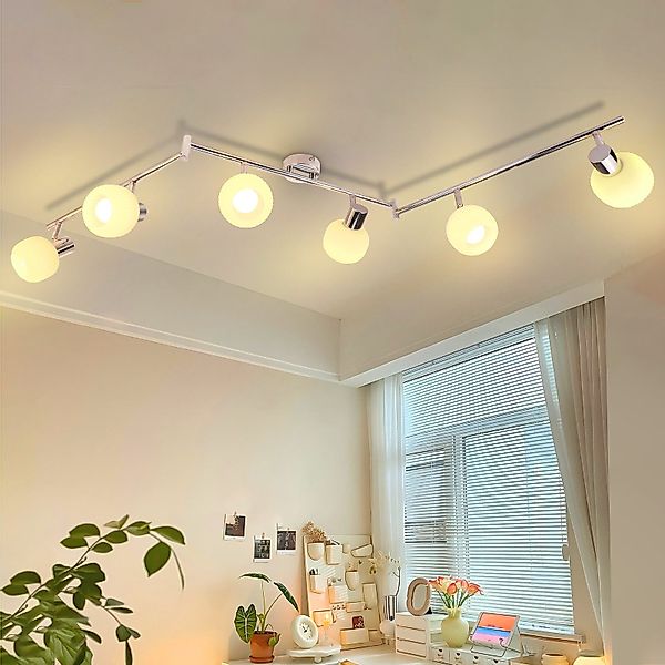 Nettlife Deckenstrahler Weiß Glas E14 Deckenleuchte günstig online kaufen
