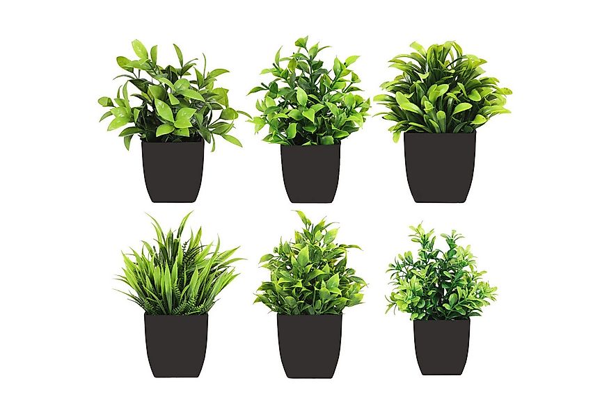 Künstliche Zimmerpflanze 6-teiliges Set künstlicher Blumentöpfe, Mini- Kuns günstig online kaufen