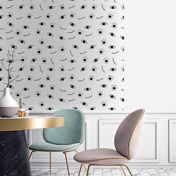 queence Vinyltapete »Augen«, 90x250cm, selbstklebend, kinderleichte Anbring günstig online kaufen