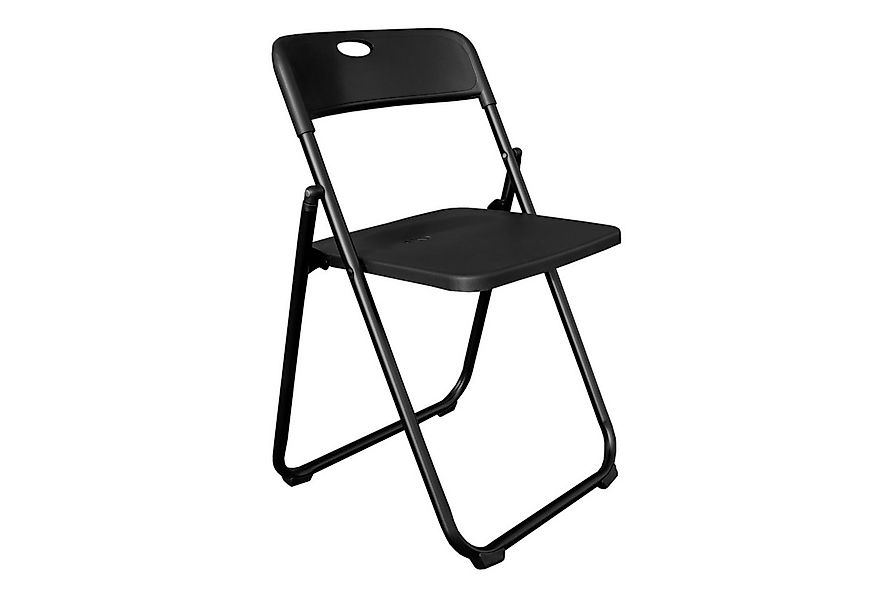 Spetebo Klappstuhl schwarz belastbar bis 110 kg - aus Metall und Kunststoff günstig online kaufen