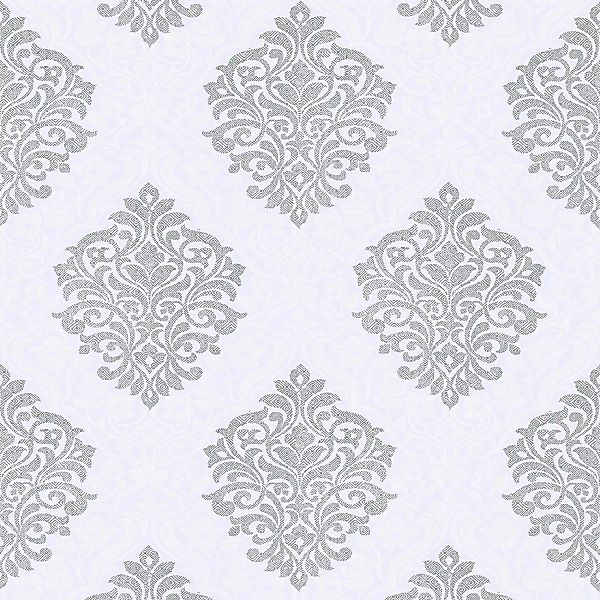 Bricoflor Barock Tapete in Weiß Silber Edle Ornament Tapete für Schlafzimme günstig online kaufen