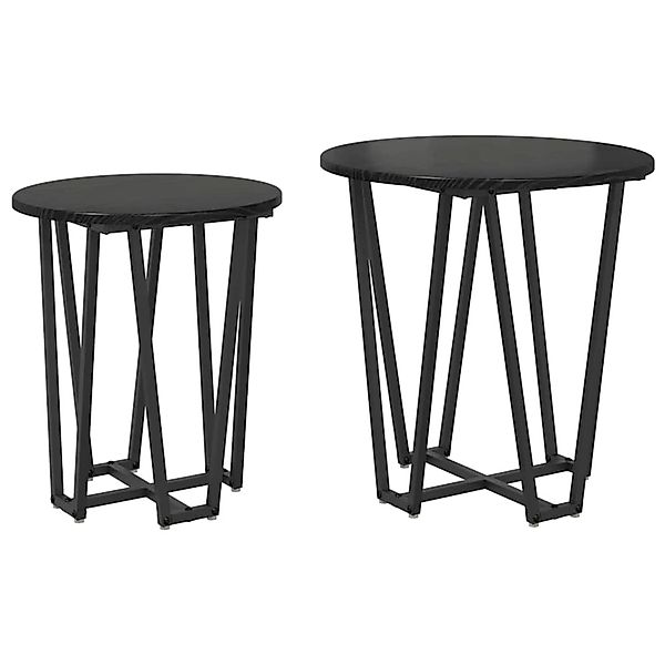 vidaXL Beistelltisch-Set 2-Tlg Schwarze Eiche 50 x 50 x 50,5 cm 869720 günstig online kaufen