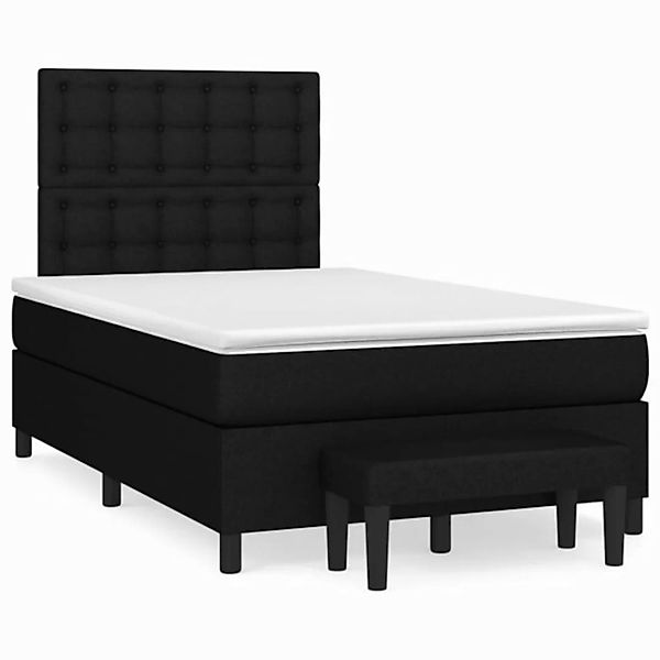 vidaXL Boxspringbett Boxspringbett mit Matratze Schwarz 120x200 cm Stoff Be günstig online kaufen