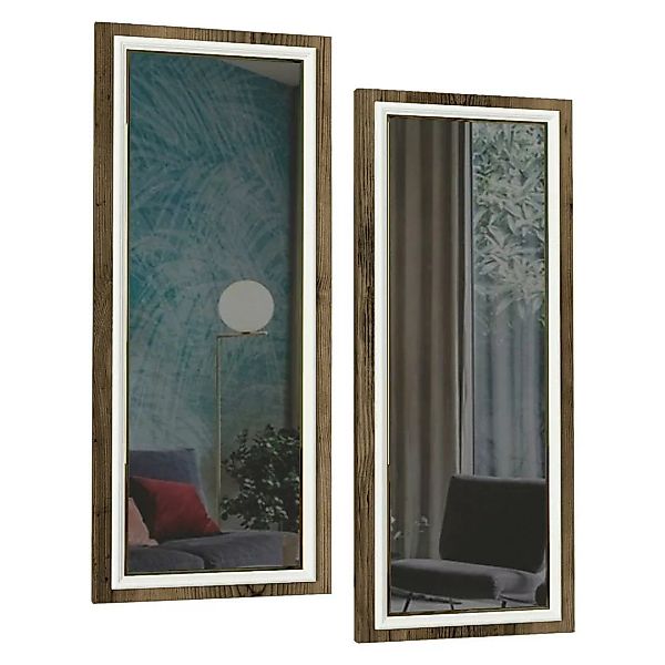 Wandspiegel Sansa walnuss Nachbildung weiß B/H/T: ca. 30x70x3 cm günstig online kaufen
