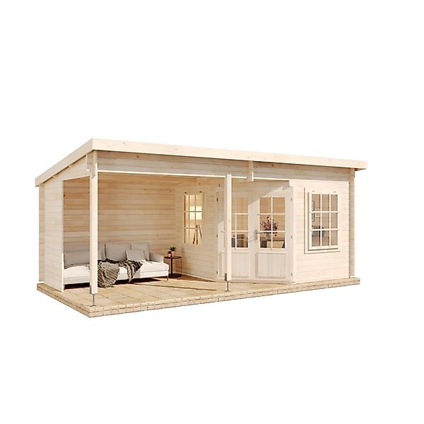 Alpholz Premium Gartenhaus-Set 5-Eck Carl 6x3m inkl. Boden & Dach & Aufbaus günstig online kaufen