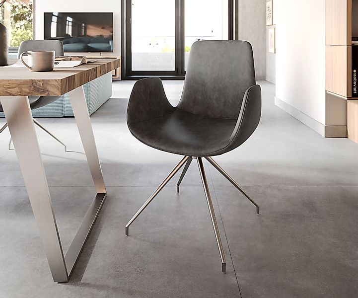 DELIFE Polsterstuhl Ilia-Flex, mit Armlehnen Kreuzgestell günstig online kaufen