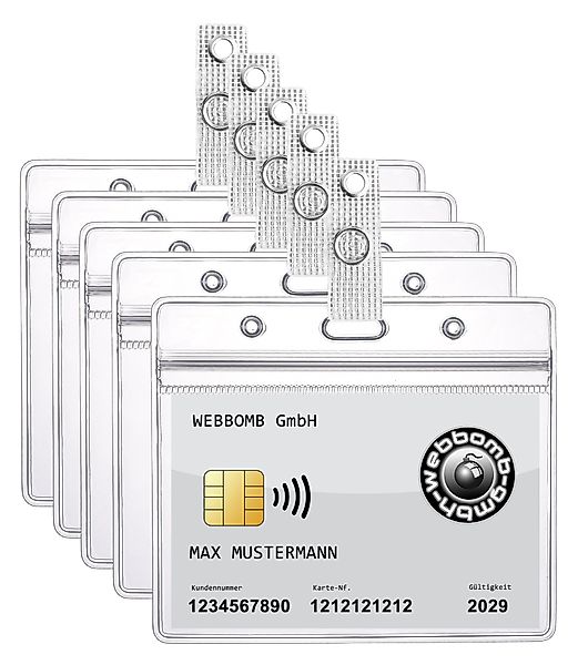 WEBBOMB Schlüsselanhänger 5x Ausweishülle ZIP Kartenhalter günstig online kaufen