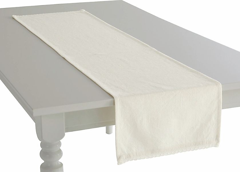 OTTO home Tischläufer "Elyna", (1 St., 1 Stück), uni, mit schöner Spitze, w günstig online kaufen