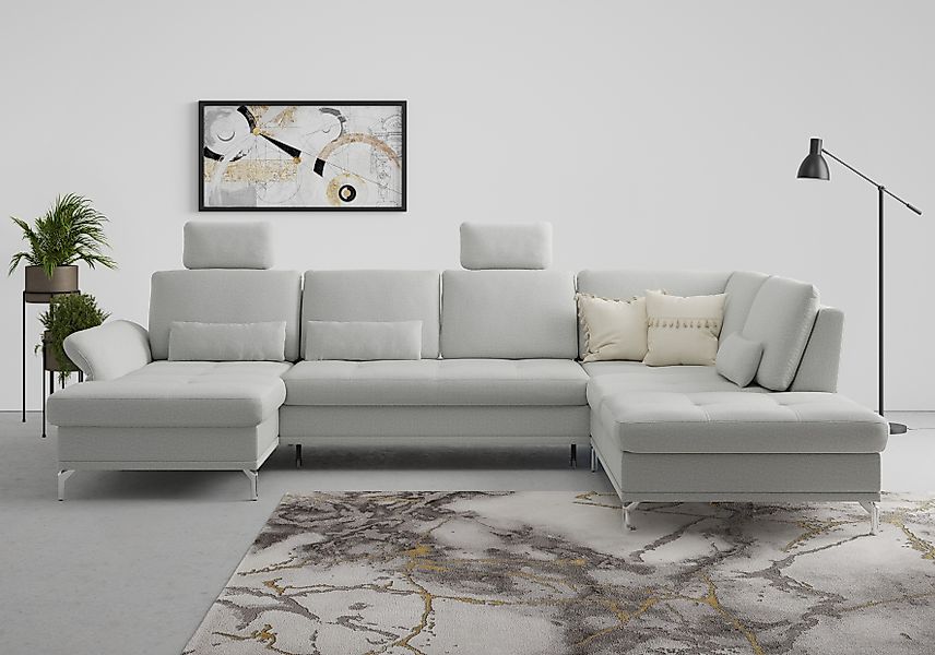 Home affaire Wohnlandschaft »Palm Beach U-Form« Federkern, mit Sitztiefenve günstig online kaufen