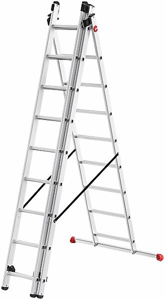 Hailo Vielzweckleiter "HobbyStep combi" Set, Aluminium Kombileiter 3-teilig günstig online kaufen