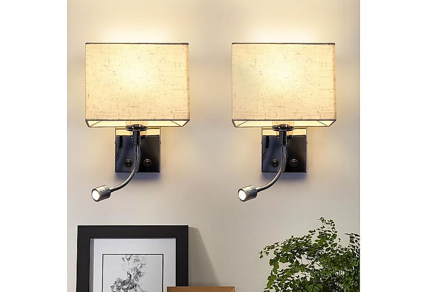 Nettlife Wandleuchte 2er Schlafzimmer mit schalter Innen wandlampe E27 Lese günstig online kaufen
