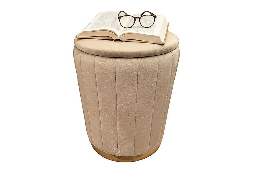 relaxdays Stauraumhocker Hocker aus Samt mit Stauraum, Coffee günstig online kaufen