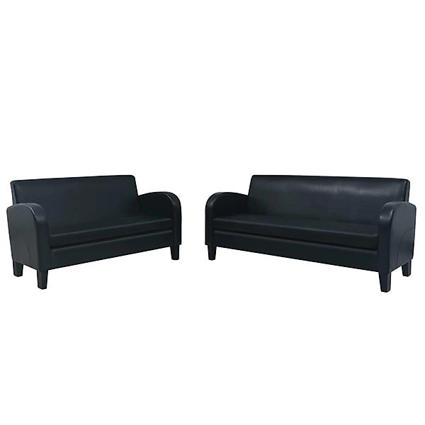 vidaXL 2-Tlg Sofa-Set Kunstleder Schwarz günstig online kaufen