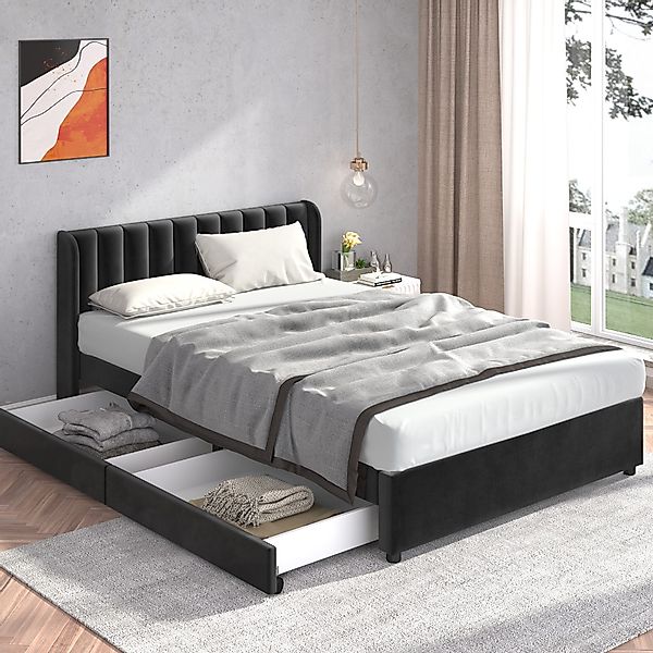 STILVORA Polsterbett 160x200 Doppelbett Bettgestell mit günstig online kaufen