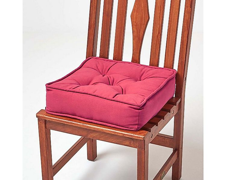 Homescapes Sitzkissen Sitzkissen rot – Sitzerhöhung/Stuhlkissen 40 x 40 cm günstig online kaufen