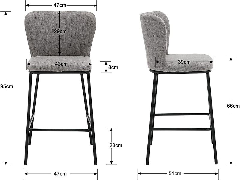 WAHSON OFFICE CHAIRS Barhocker Leinen Barstuhl günstig online kaufen