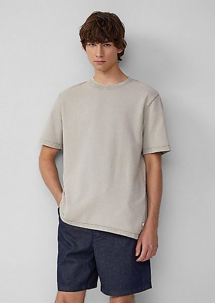 QS Kurzarmshirt Gewaschenes T-Shirt mit Flammgarnstruktur Waschung günstig online kaufen